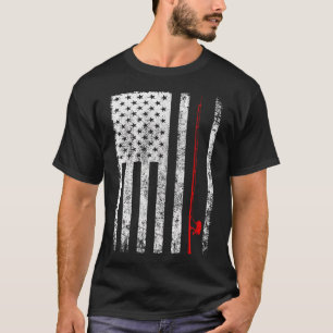 American Flag Fishing Rod USA Fisherman Patriotic T-Shirt
