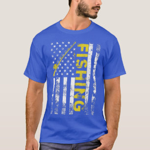 American Flag Fishing Rod USA Patriotic T-Shirt