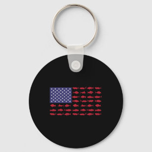 American Flag Fishing-shirt 4th July Patriotic Kid Keychain