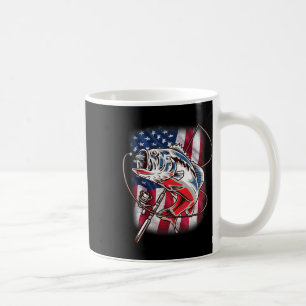 American Flag Fishing Shirt Vintage Usa B Fisherma Coffee Mug
