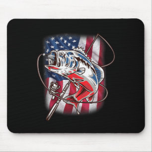 American Flag Fishing Shirt Vintage Usa B Fisherma Mouse Pad