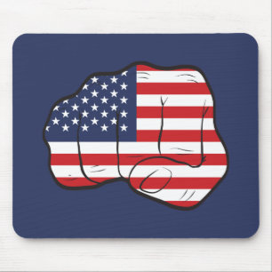 American Flag Fist Mouse Pad