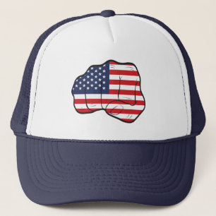 American Flag Fist Trucker Hat
