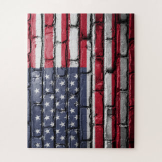 American Flag, Flag on Bricks Jigsaw Puzzle