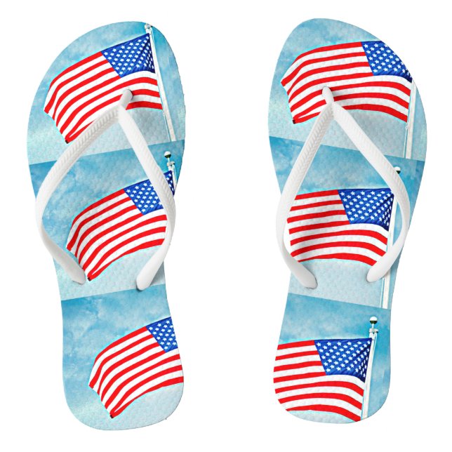 American Flag Flip Flop Shoes (Footbed)