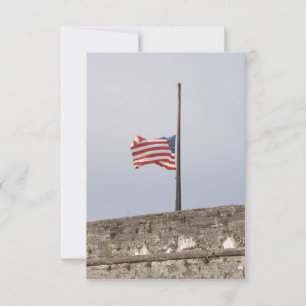 American Flag Flying at Half Mast Card