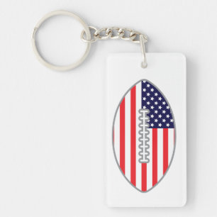 American Flag Football Keychain