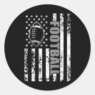 American Flag Football Patriotic Football Classic Round Sticker