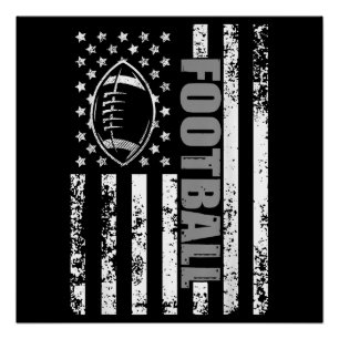 American Flag football Patriotic football Poster