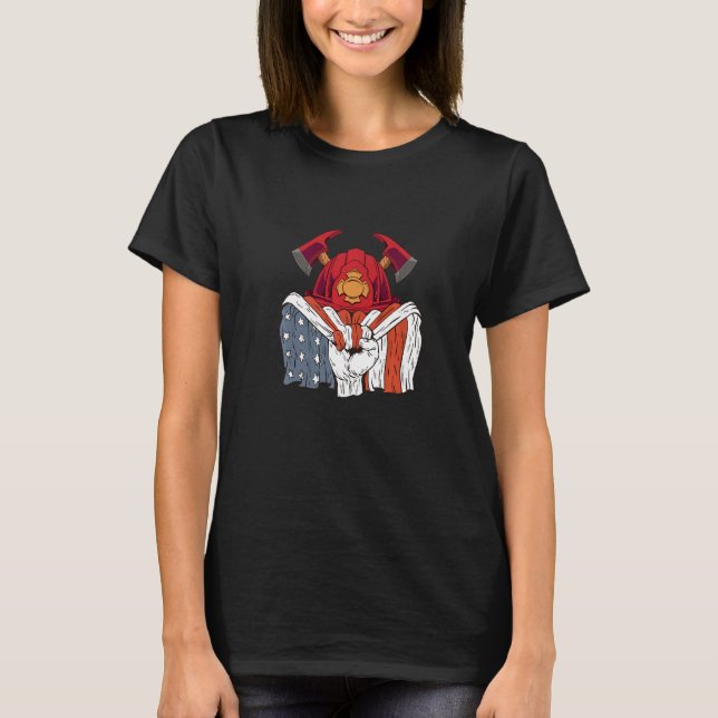 American Flag for Firefighters Premium T-Shirt (Front)