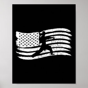 American Flag For Kids With Karate Boy Patriotic  Poster