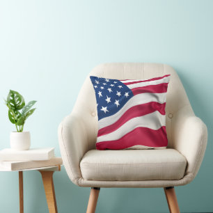 American Flag Freedom Throw Pillow
