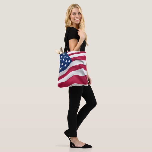 American Flag Freedom Tote Bag (On Model)