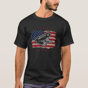 American Flag Frog Retro Vintage T Shirt