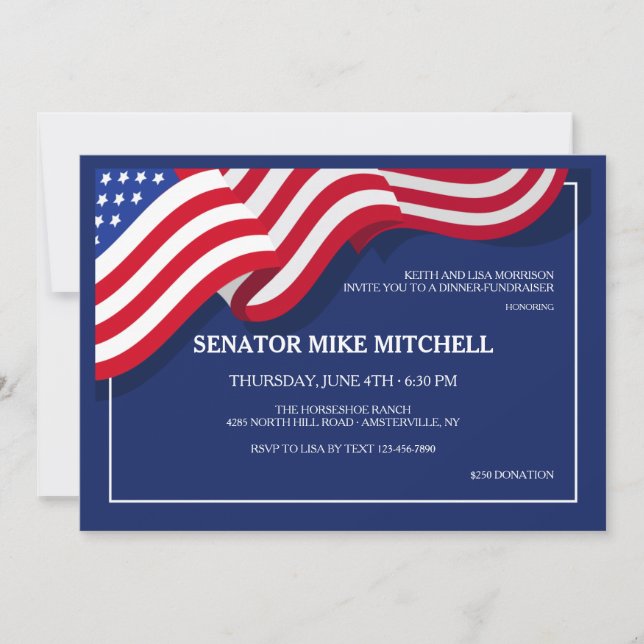 American Flag Fundraising Invitation (Front)