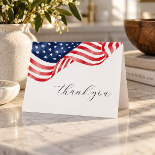 American Flag Funeral Folded Thank You Cards