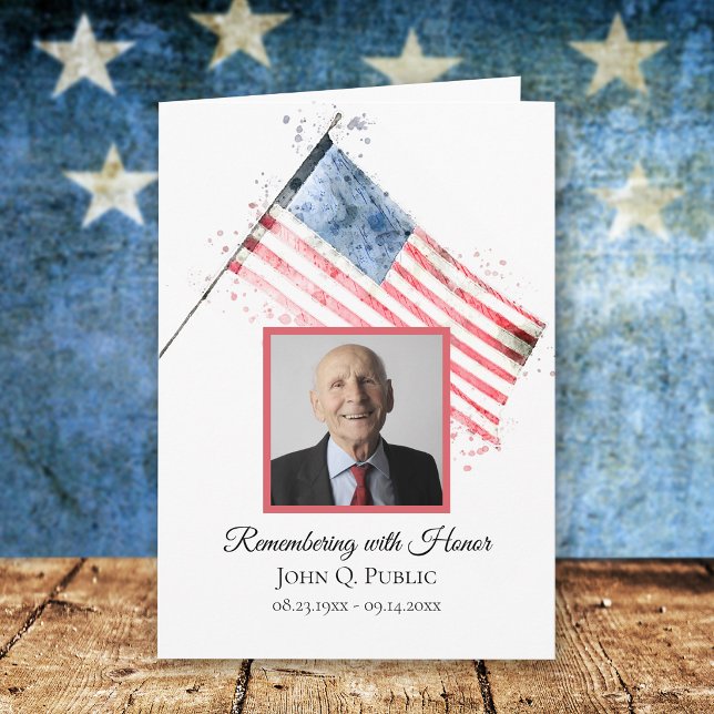 American Flag Funeral Service Folded Program (Creator Uploaded)