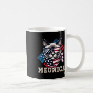 American Flag Funny Cat Meme Patriotic Meowica Usa Coffee Mug