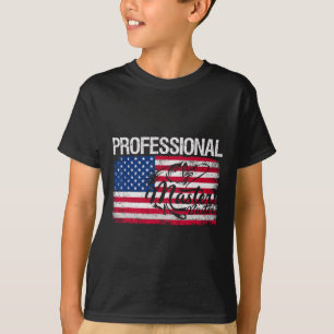 American Flag Funny Fishing Retro Professional Mas T-Shirt