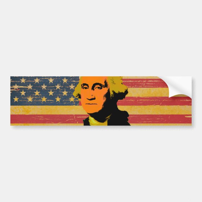 American Flag George Washington Bumper Sticker (Front)