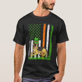 American Flag German Shepherd Dog St Patricks Day T-Shirt