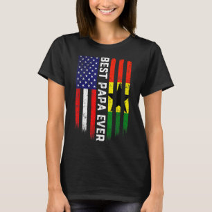 American Flag & Ghana Flag Best Papa Ever Family T-Shirt