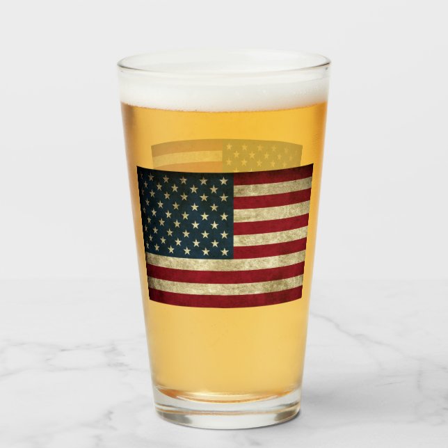 American Flag Glass (Front Filled)