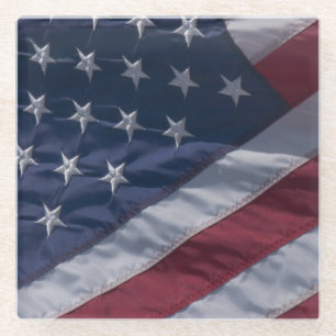 American flag glass coaster