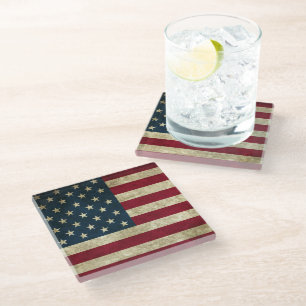 American Flag Glass Coaster