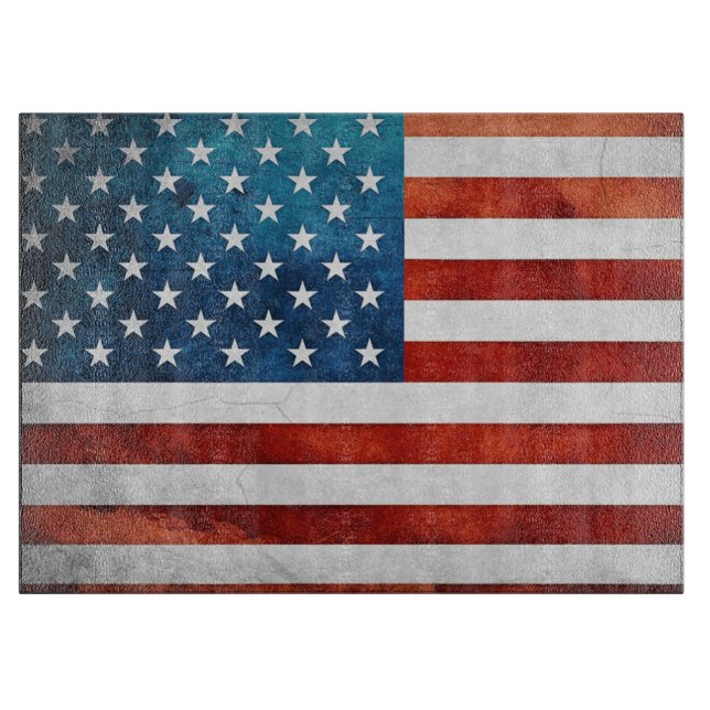 American Flag Glass Cutting Board (Front)