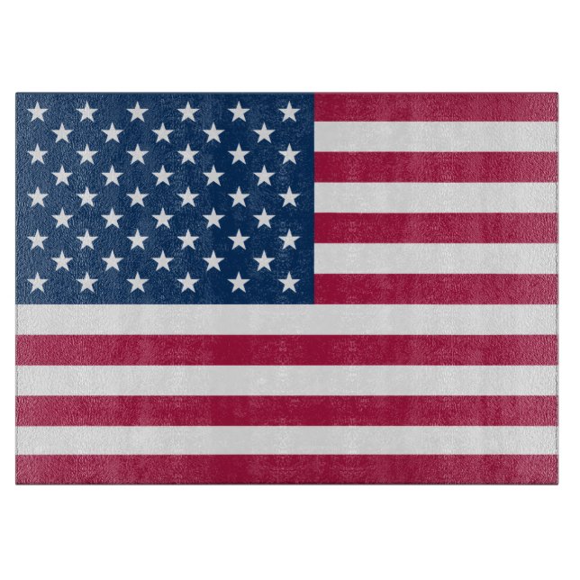 American Flag Glass Cutting Board (Front)