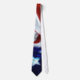 American Flag Glow Stars Tie