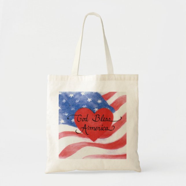 American Flag God Bless America Cotton Sac fourre- (Devant)