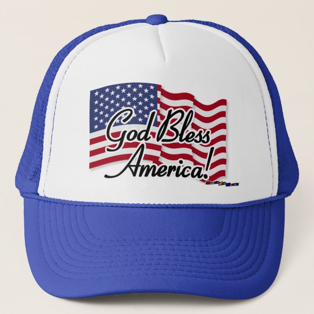 American Flag - God Bless America! Trucker Hat (Front)