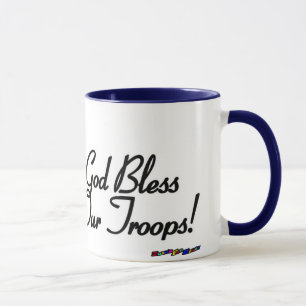 American Flag - God Bless Our Troops! - distressed Mug