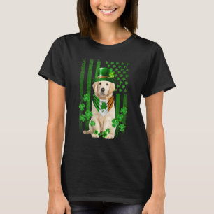American Flag Golden Retriever Dog Hat Irish St Pa T-Shirt