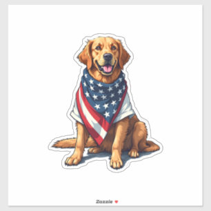 American Flag Golden Retriever Engraved Dog Lover 