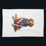 American Flag Golden Retriever Engraved Dog Lover  Kitchen Towel<br><div class="desc">American Flag Golden Retriever Engraved Dog Lover Tee 4</div>