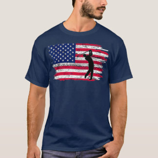 American Flag Golf 4th July Patriotic Golfer T-Shirt