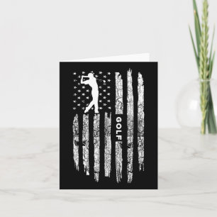American Flag Golf Clothing - Golfer Vintage Golf Card