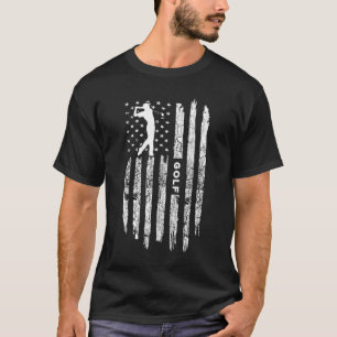 American Flag Golf Clothing - Golfer Vintage Golf T-Shirt