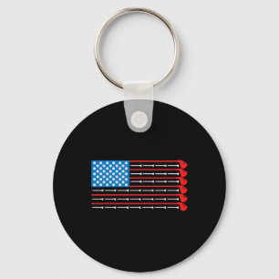 American Flag Golf Clubs Keychain