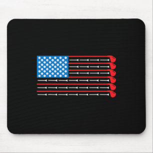 American Flag Golf Clubs  Mouse Pad