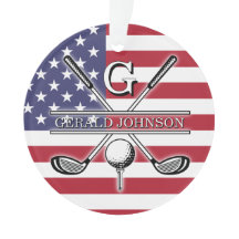 American Flag Golf Monogram Design