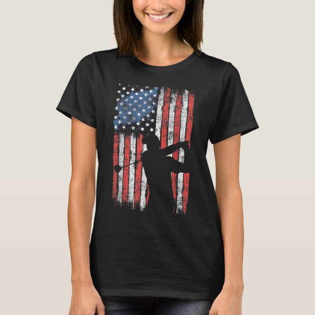 American Flag Golf USA 4th of July Men Women Boy G T-Shirt (Front)