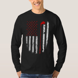 American Flag Golf Usa Patriotic Sport Christmas T-Shirt