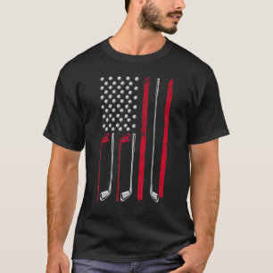 American Flag Golfing Patriotic Golf  4th Of July T-Shirt