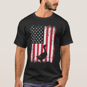 American Flag Goose Animal Vintage 4th Of July T-Shirt