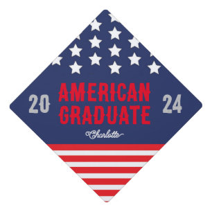 American Flag Graduation Cap Topper