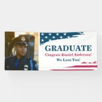 American Flag Graduation Party Banner Military